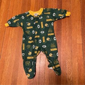 Green Bay Packers NFL fleece zip pajamas size 6 months